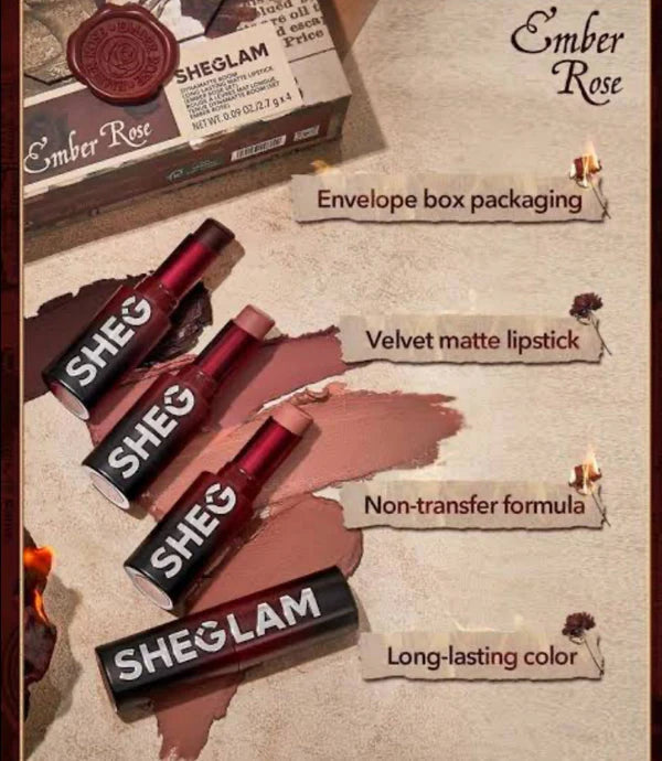 SHEGLAM – Ember Rose Dynamatte Boom Matte Lipsticks