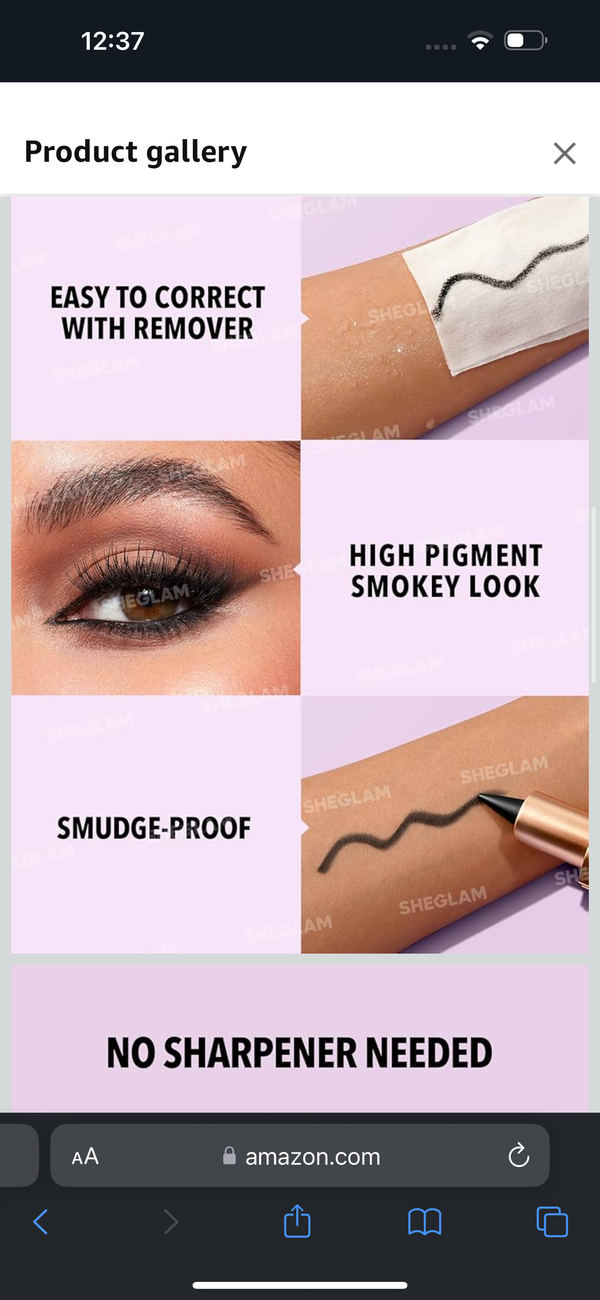 SHEGLAM EZ Glide Matte Eyeliner Pencil Highly Pigmented Black Smoky Eyes